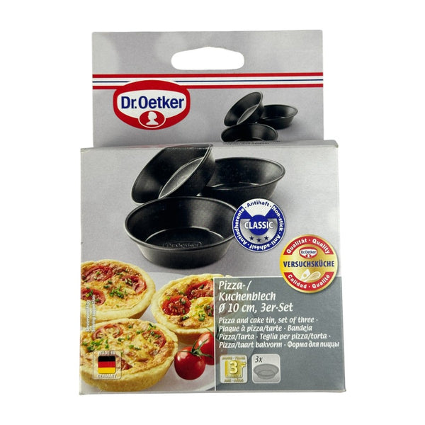 Dr. Oetker Non-Stick Mini Pizza And Cake Tins Set Of 3 - 10 Cm Diameter - High-Quality Bakeware