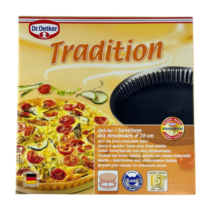 Dr. Oetker Tradition 28cm Non-Stick Tart & Quiche Pan With Removable Base - Durable Bakeware