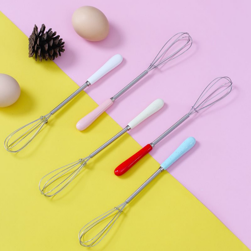 Colorful Stainless Steel Egg Whisk - Ergonomic Handle For Baking And Cooking Essentials