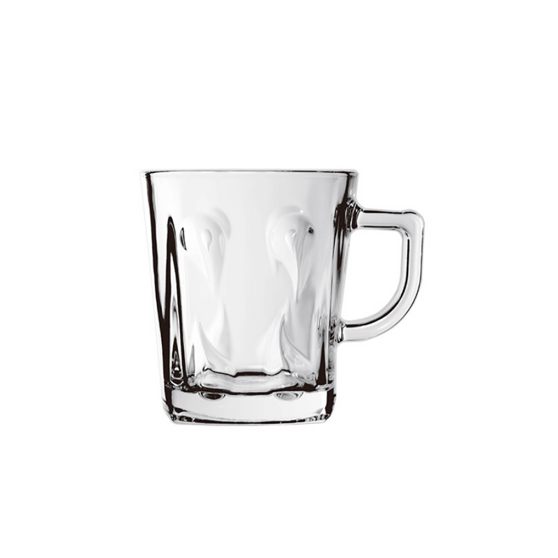 Blinkmax Glass Mug Set Of 6 With Embossed Design – Durable And Stylish 260ml Capacity For All Beverages