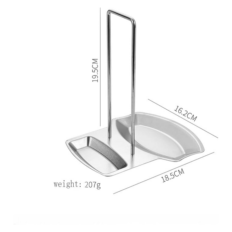 Stainless Steel Spoon And Lid Holder Stand - Heat-Resistant Base - Durable And Easy-To-Clean Organizer For Kitchen - Modern And Space-Saving Design