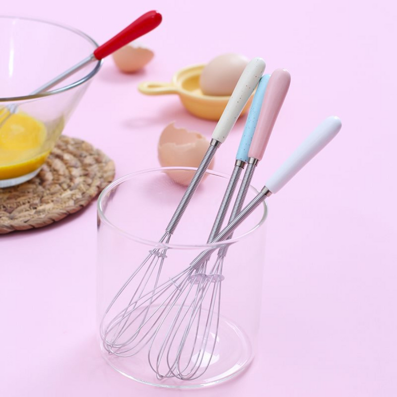 Colorful Stainless Steel Egg Whisk - Ergonomic Handle For Baking And Cooking Essentials