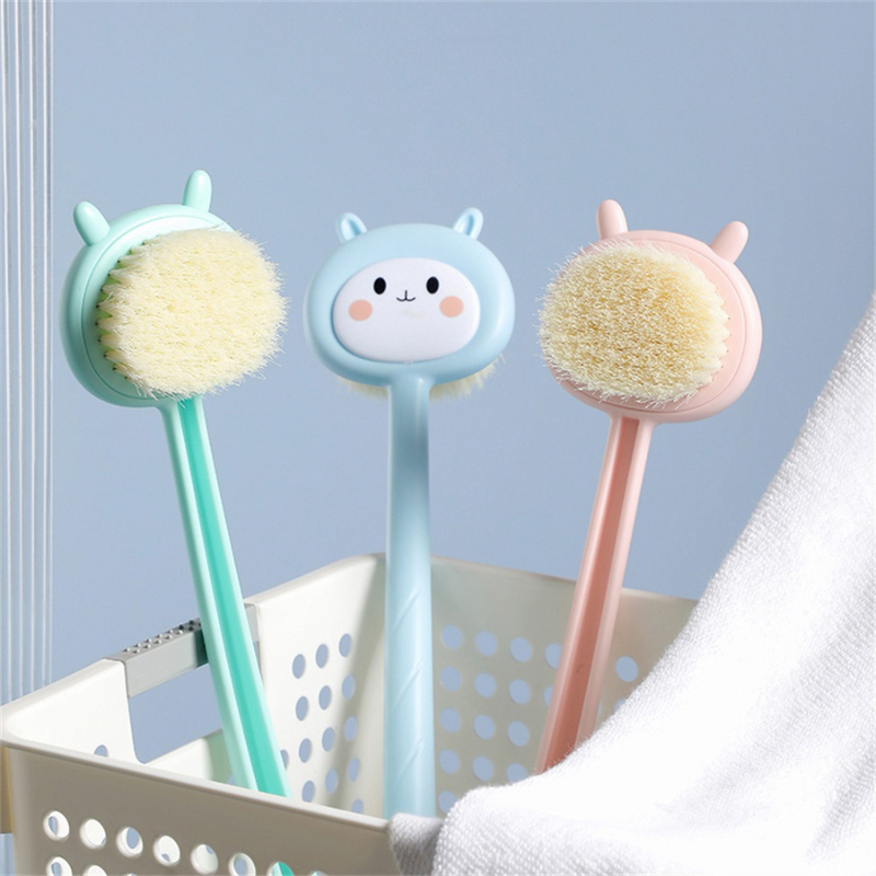 Cute Long-Handle Soft Bristle Body Brush For Shower & Bath – Gentle Exfoliation & Deep Cleaning