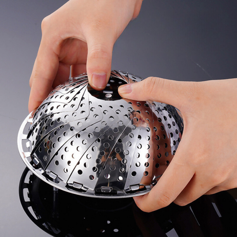 Foldable Stainless Steel Steamer Basket Available In 3 Sizes For Healthy Cooking And Versatile Use