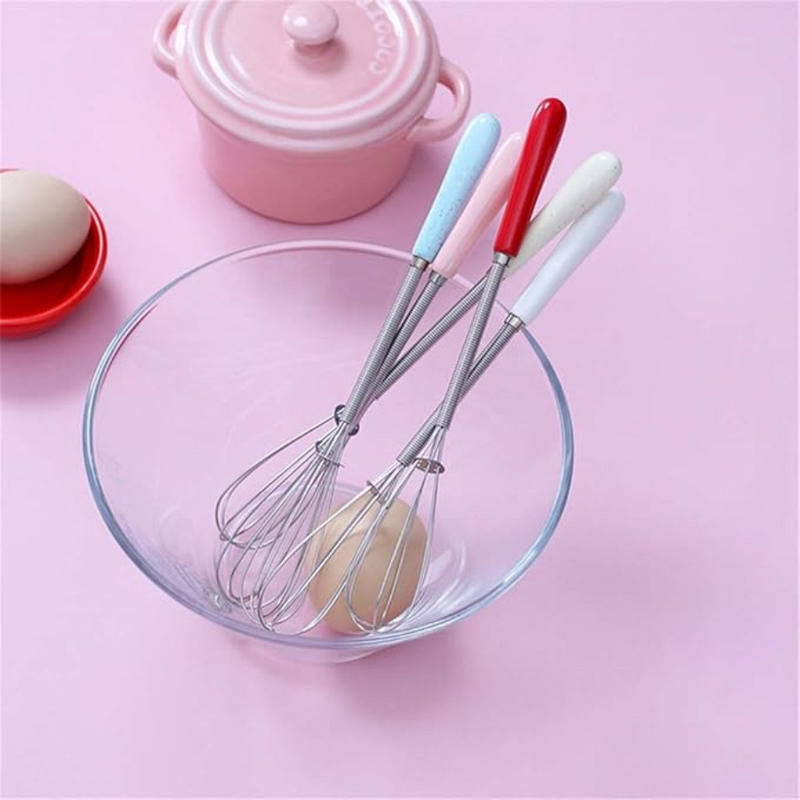 Colorful Stainless Steel Egg Whisk - Ergonomic Handle For Baking And Cooking Essentials