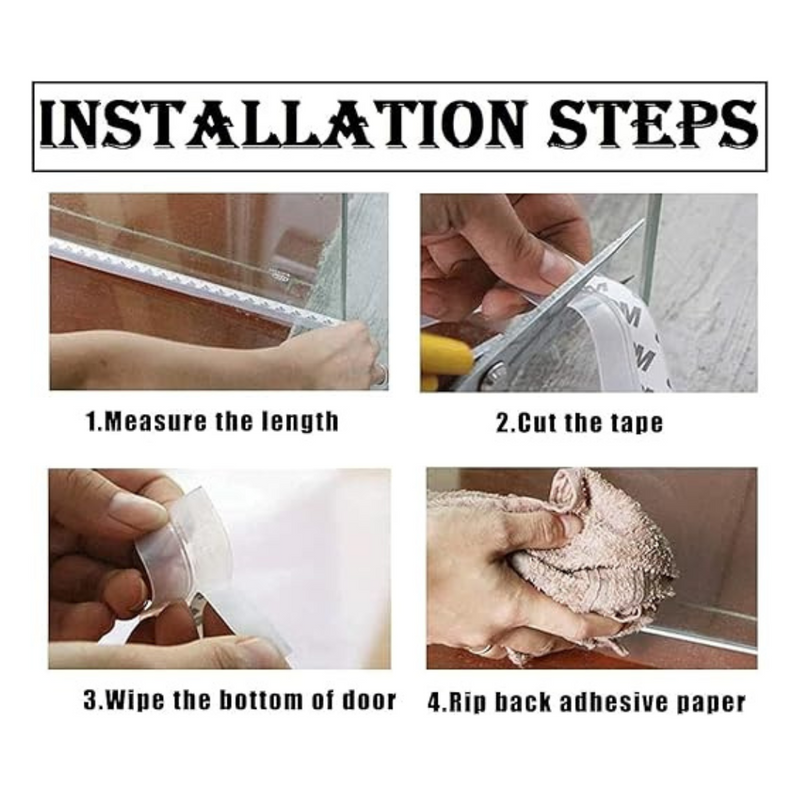 Self-Adhesive Door Weatherstrip For Soundproofing, Dustproofing, And Insect Control, Easy-To-Install