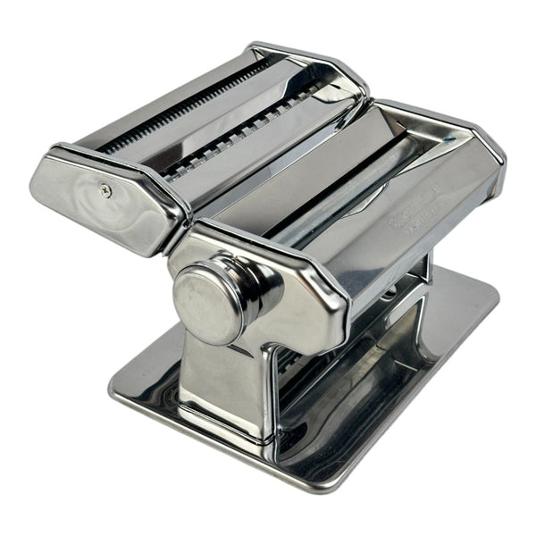 Bitoni Atlas 180 Pasta Maker - Stainless Steel With 3 Rollers For Lasagna, Fettuccine, Tagliolini