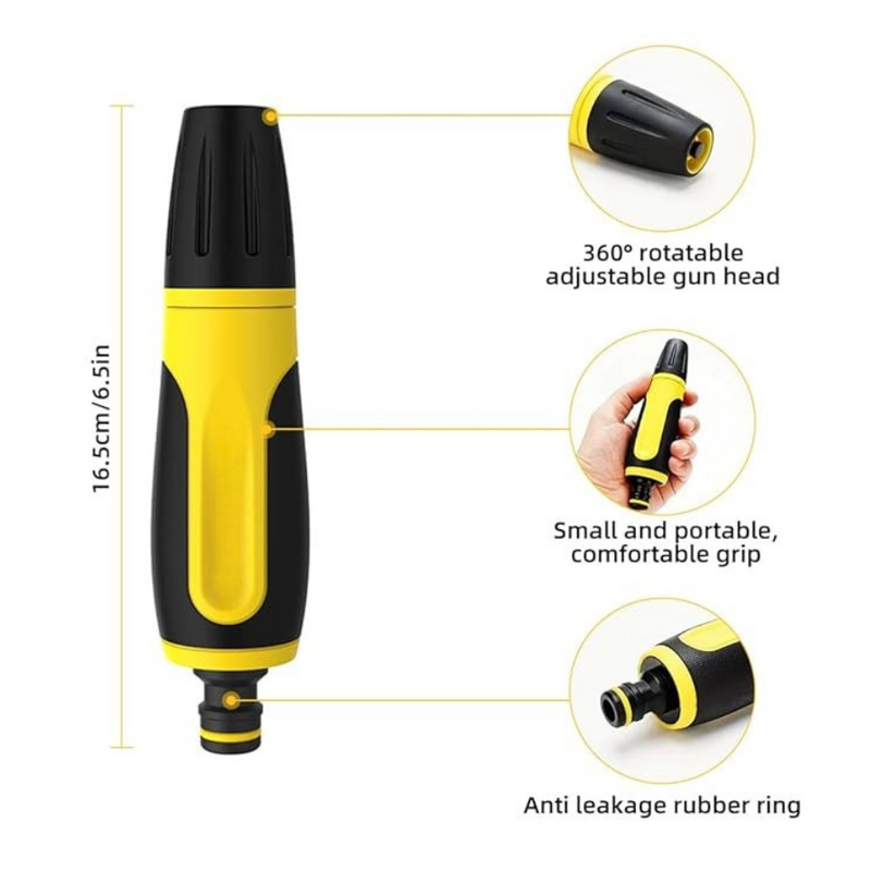 طقم مسدس رش خرطوم قابل للتعديل بضغط عالي - أداة متينة وسهلة الاستخدام للري
