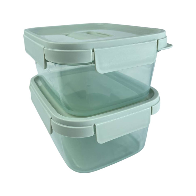 Look & Lock Nestopia Food Storage Container Set, 2 Pcs, 1.6L Each, BPA-Free, Space-Saving Design