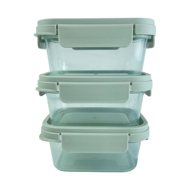 Look & Lock Nestopia Airtight Food Storage Container Set, 3 Pcs, 500ml Each, BPA-Free, Space-Saving