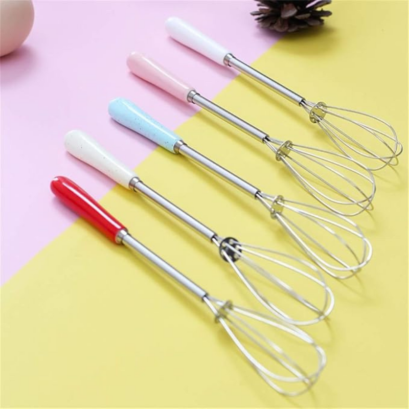 Colorful Stainless Steel Egg Whisk - Ergonomic Handle For Baking And Cooking Essentials