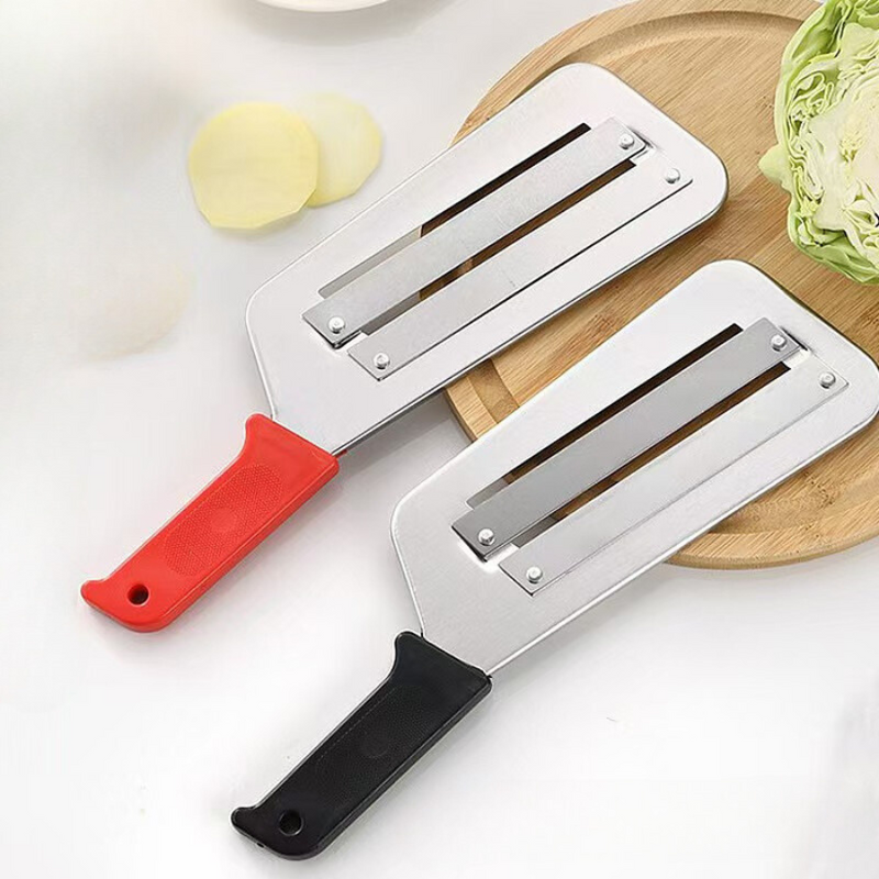 Stainless Steel Double-Blade Mandoline Slicer With Ergonomic Handle For Precise Food Cutting