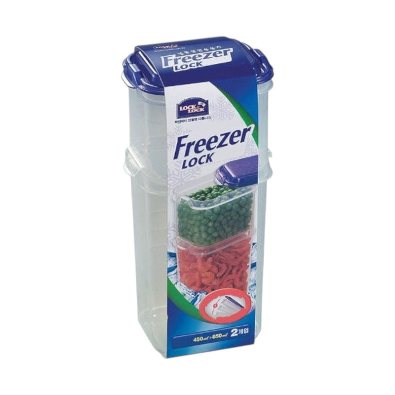 Lock & Lock Freezer Lock Airtight Food Storage Containers Set, Durable BPA-Free Plastic, 2 Sizes