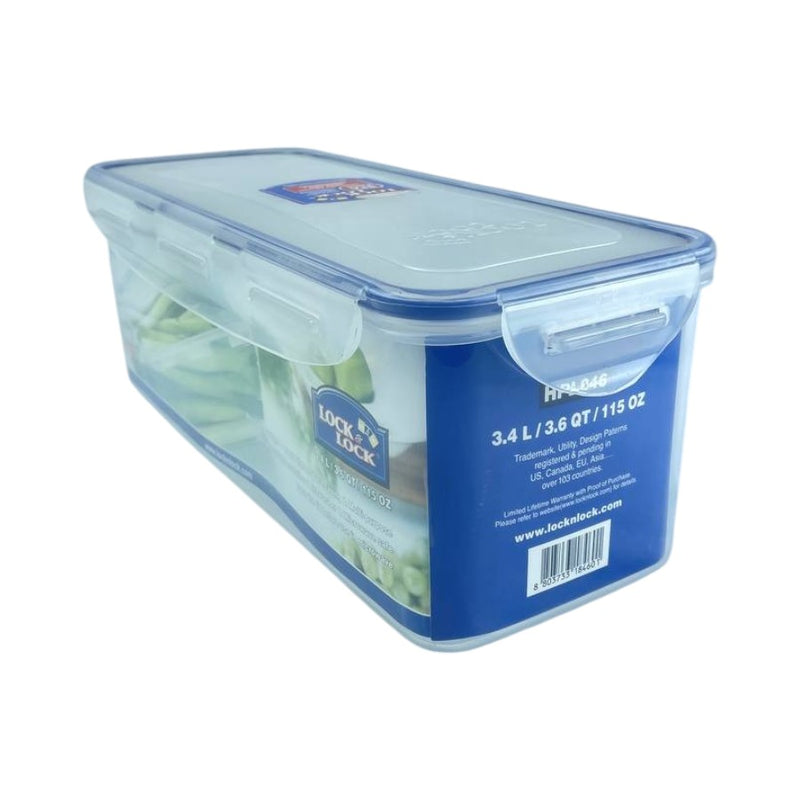 Look & Lock Airtight Stackable Food Storage Container, 3.4L, BPA-Free, Leakproof, Durable