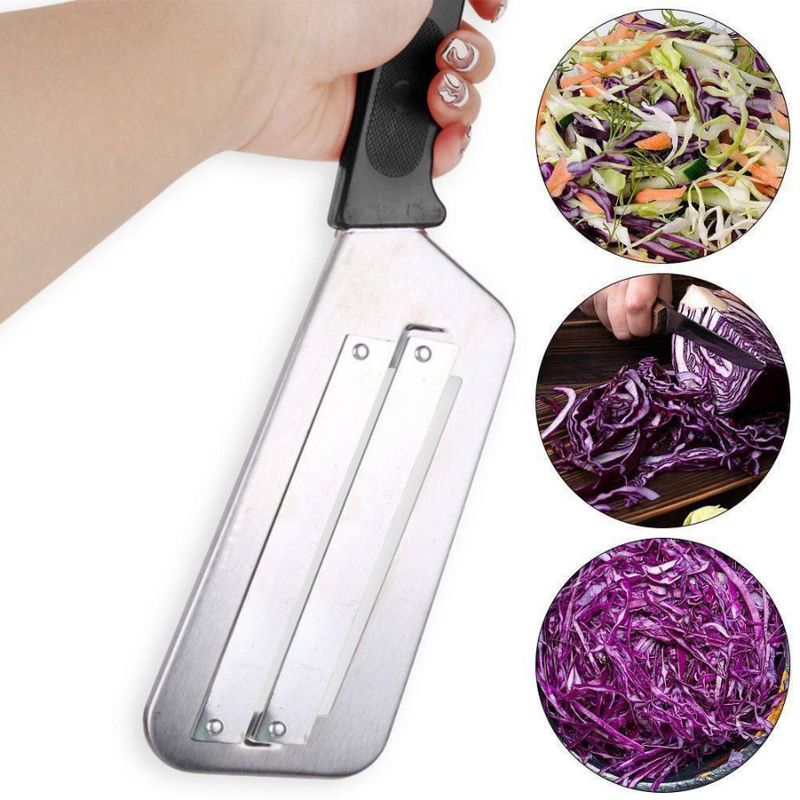 Stainless Steel Double-Blade Mandoline Slicer With Ergonomic Handle For Precise Food Cutting