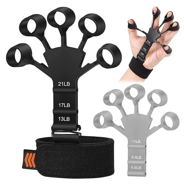 Adjustable Finger Exerciser And Hand Grip Strength Trainer With Resistance Levels For Rehabilitation, Fitness, And Stress Relief