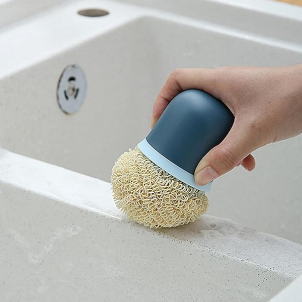 Ergonomic Dish Scrubber With Handle - Durable Cleaning Brush For Dishes, Pans, And Kitchen Use