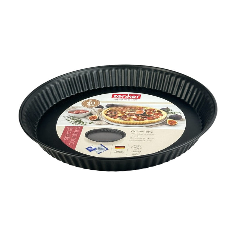 Zenker Quiche And Tart Pan With Non-Stick Coating - 30cm Round Baking Dish For Perfect Results