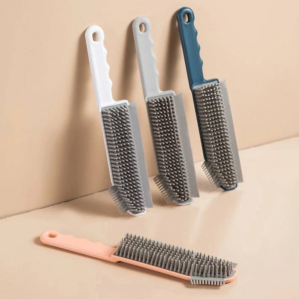 3-In-1 Silicone Cleaning Brush With Scraper, Soft Bristles, And Ergonomic Handle For Stubborn Stains, Dishes, And Household Surfaces