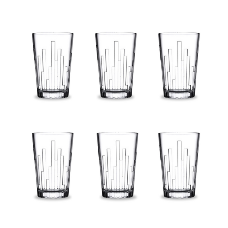 Pasabahce Scala Tumblers Verres Set - 330ml - Modern 6-Piece Glassware With Textured Vertical Design