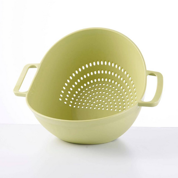 Durable Plastic Colander With Dual Handles For Easy Straining, Available In Random Colors