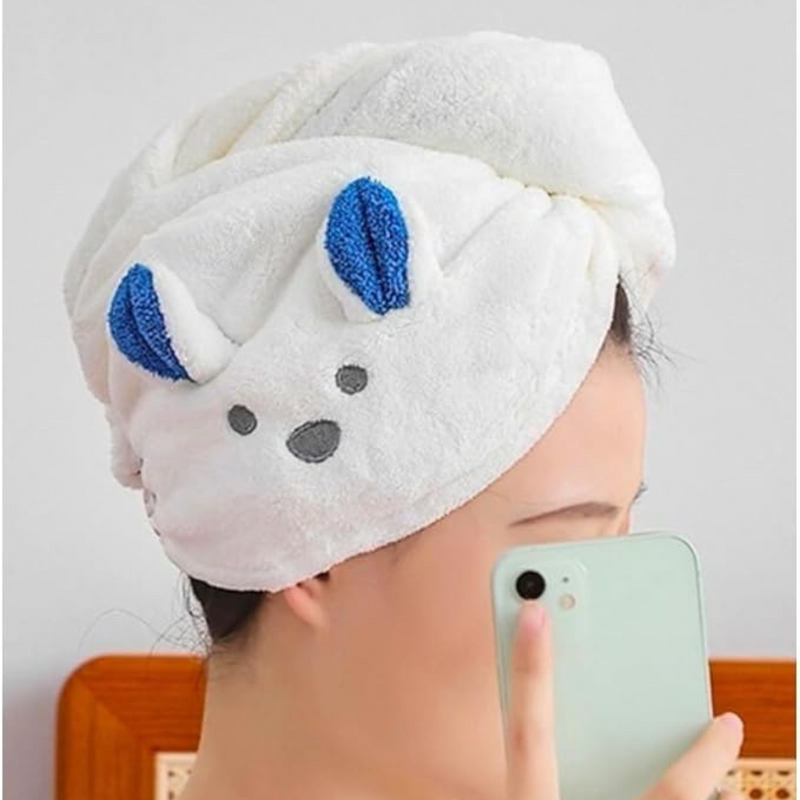 Super Absorbent Hair Towel Wrap With Cute Animal Design - Quick-Drying And Soft Microfiber For All Hair Types