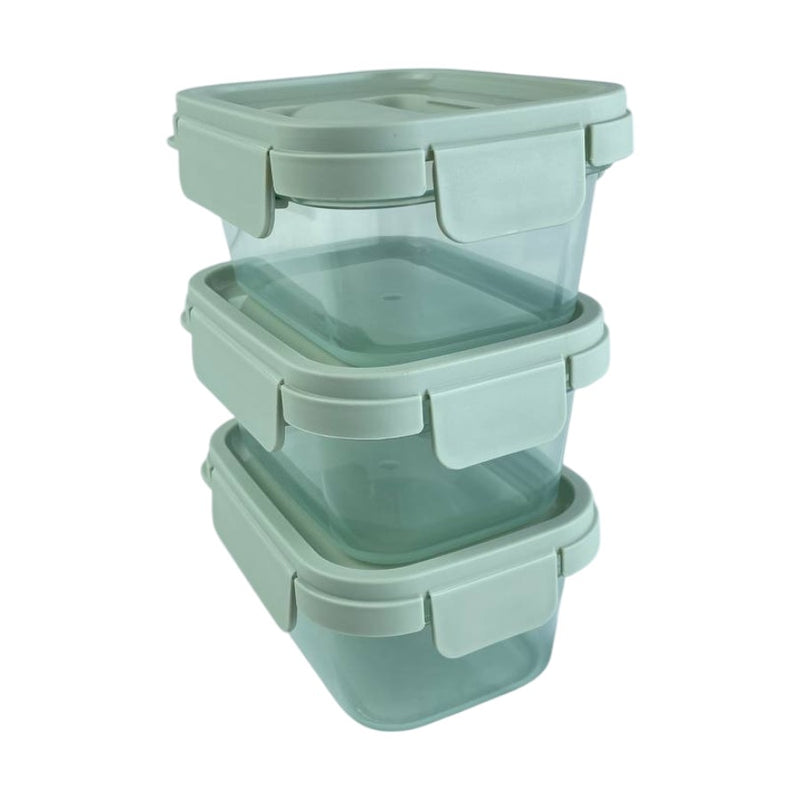 Look & Lock Nestopia Airtight Food Storage Container Set, 3 Pcs, 500ml Each, BPA-Free, Space-Saving