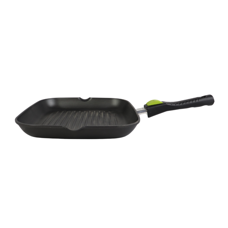 Risoli 26x26 Cm Grill Pan - Non-Stick, Removable Handle, Durable Die-Cast Aluminum For Healthy Cooking