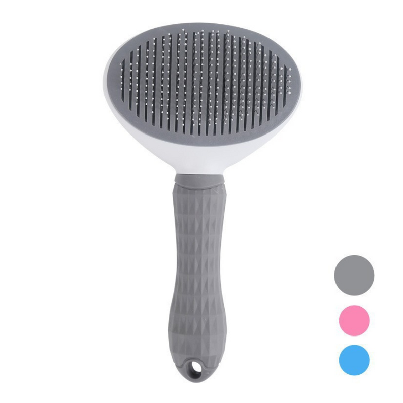 Self-Cleaning Pet Grooming Brush With Ergonomic Handle For Cats And Dogs - Easy Hair Removal And Comfort