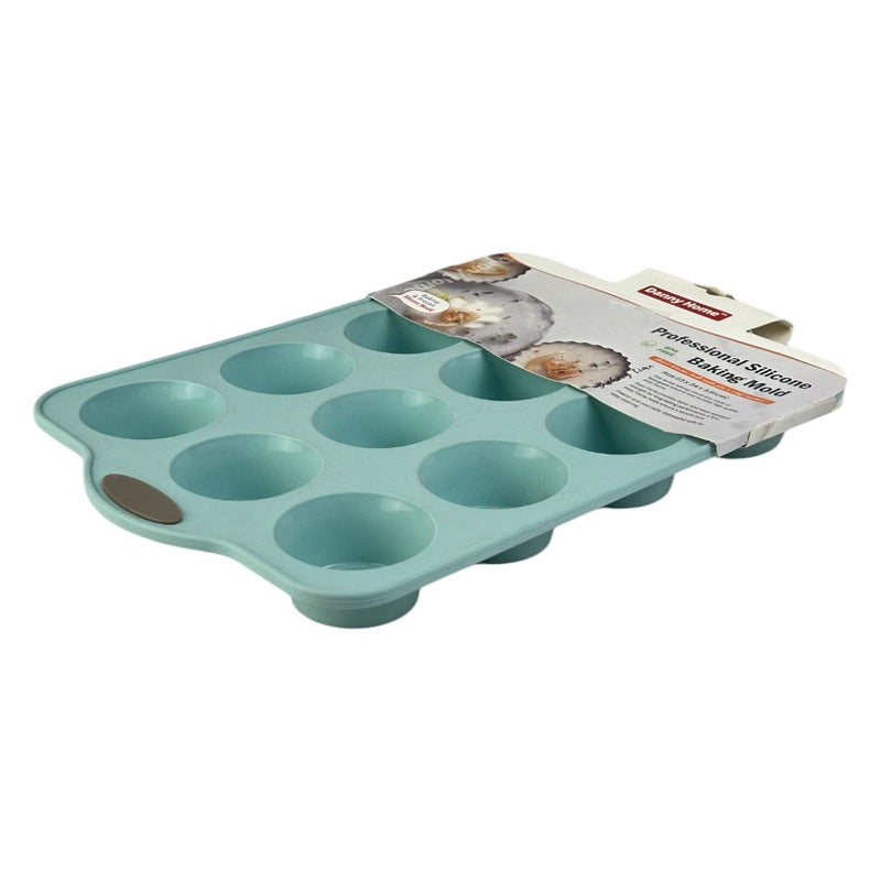 Danny Home Professional Silicone Muffin Tray - Non-Stick - BPA-Free - 12 Cups - 34 cm