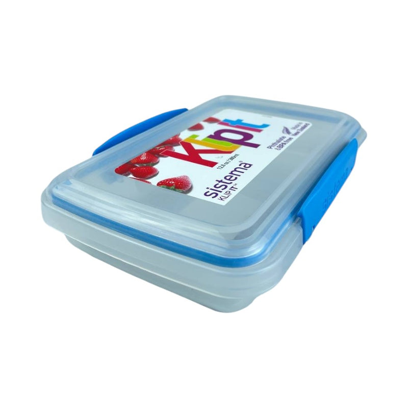 Sistema Klip It Rectangular Food Storage Container - 380ml - Compact BPA-Free Plastic With Secure Locking Lid