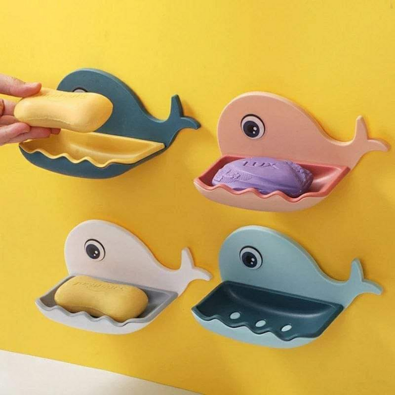 Whale-Shaped Wall-Mounted Soap Holder - Fun And Functional Bathroom Accessory For Kids And Adults