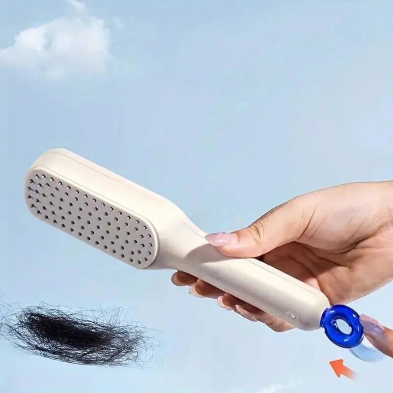 Portable Hair Brush With Ergonomic Handle - Detangling And Scalp Massage Brush For Daily Use