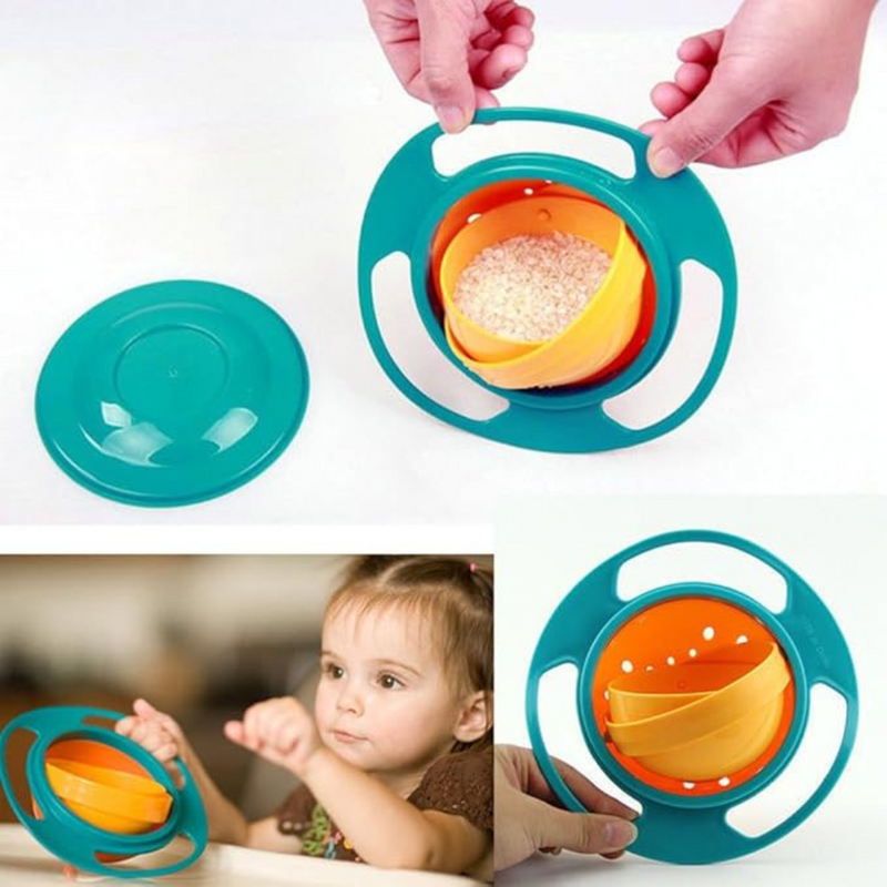 Spill-Proof 360° Rotating Gyro Bowl – No-Mess Baby Snack Container For Toddlers & Kids – BPA-Free & Durable