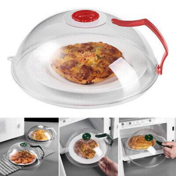 Microwave Food Cover With Steam Vent Design, Highly Transparent, Drop-Resistant, Easy-To-Clean Lid