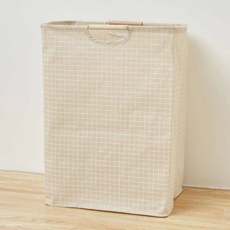 Foldable Striped Laundry Basket With Handles - Lightweight And Durable For Clothes And Storage