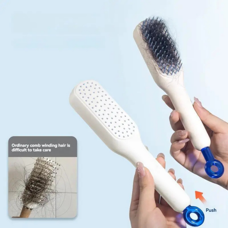 Portable Hair Brush With Ergonomic Handle - Detangling And Scalp Massage Brush For Daily Use