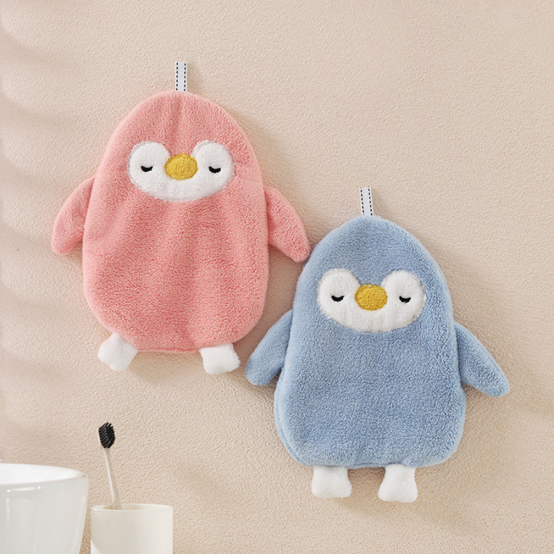 Cute Penguin-Shaped Microfiber Hand Towel – Ultra-Soft, Super Absorbent & Quick-Dry