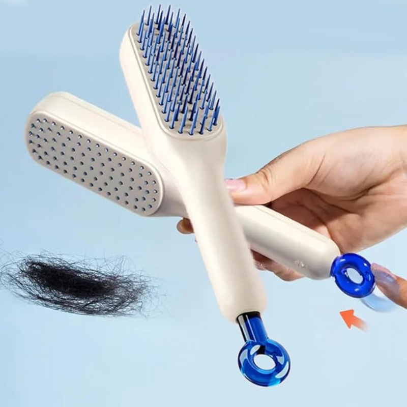 Portable Hair Brush With Ergonomic Handle - Detangling And Scalp Massage Brush For Daily Use