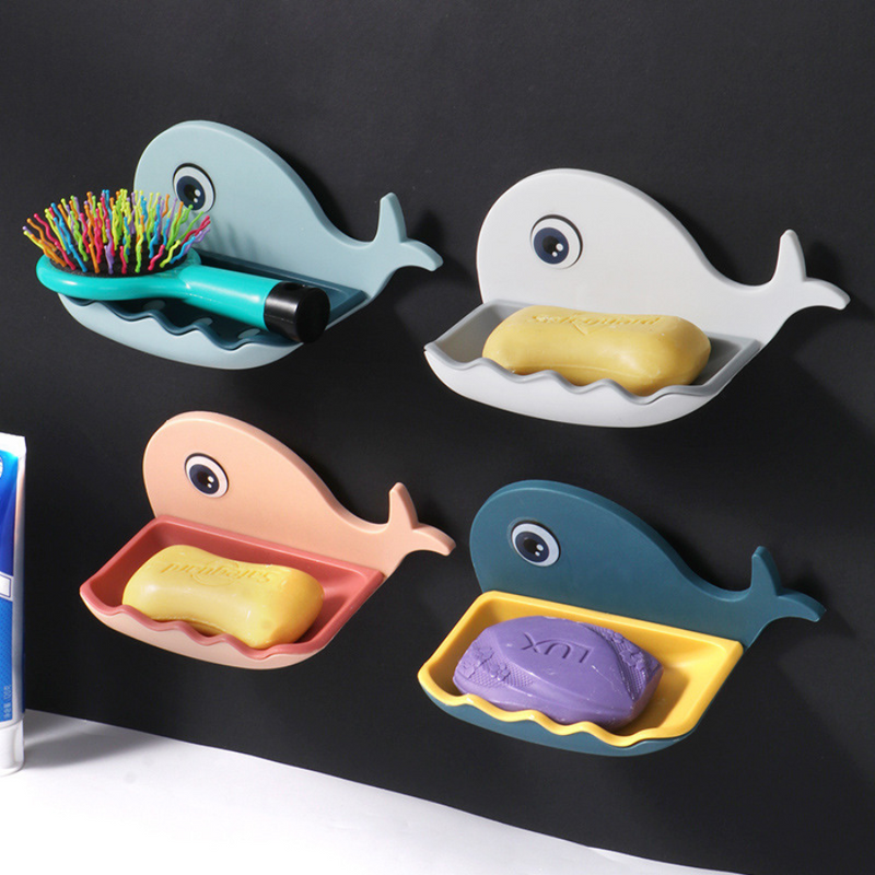 Whale-Shaped Wall-Mounted Soap Holder - Fun And Functional Bathroom Accessory For Kids And Adults