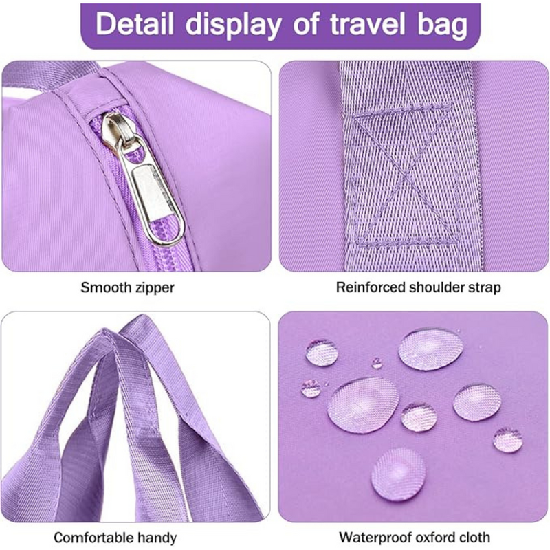 Expandable Waterproof Travel Tote Bag With Separate Compartment - Multi-Functional Handbag