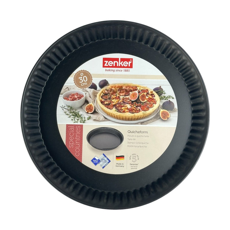 Zenker Quiche And Tart Pan With Non-Stick Coating - 30cm Round Baking Dish For Perfect Results