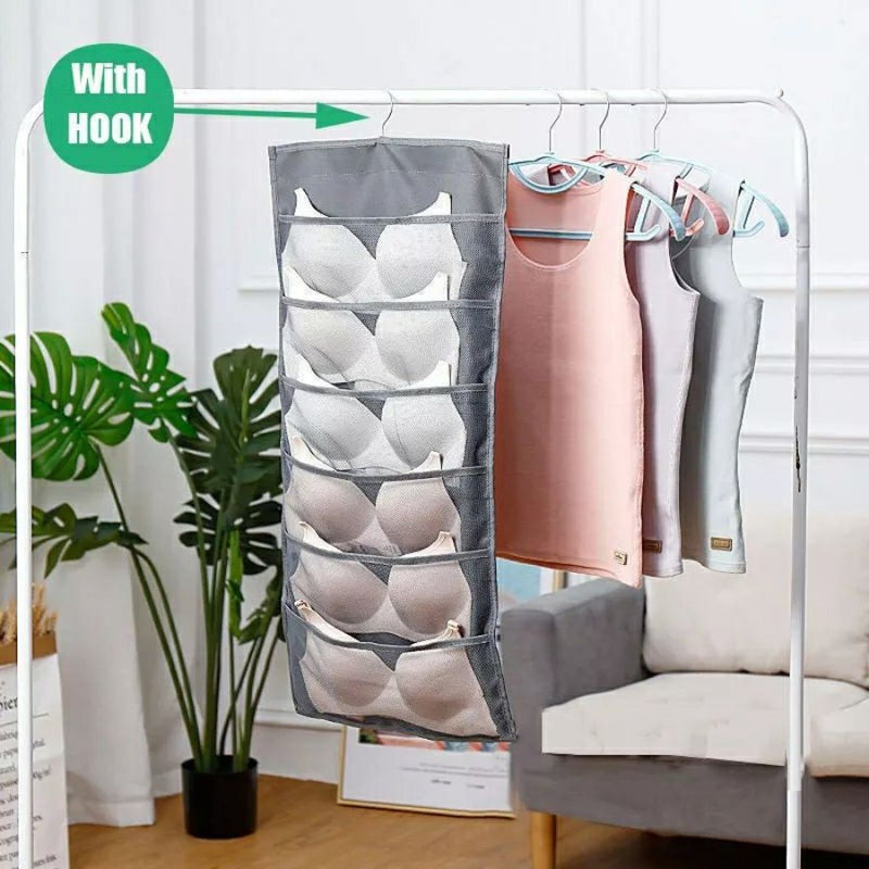 Closet Hanging Organizer with Mesh Pockets - Cupindy