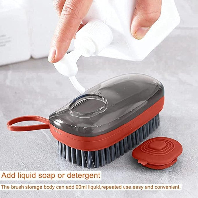 1pc Kitchen Hydraulic Pot Scrubber Non-stick Oil Dishwashing Brush Cleanup  & Liquid Dispensing Cleaning Brush For Home Use