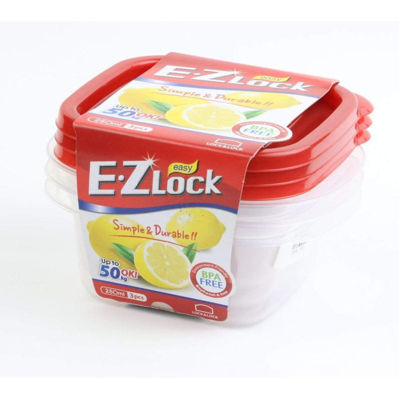 E.Z Lock - Food Storage (3 PCs - 250 ml) - Cupindy