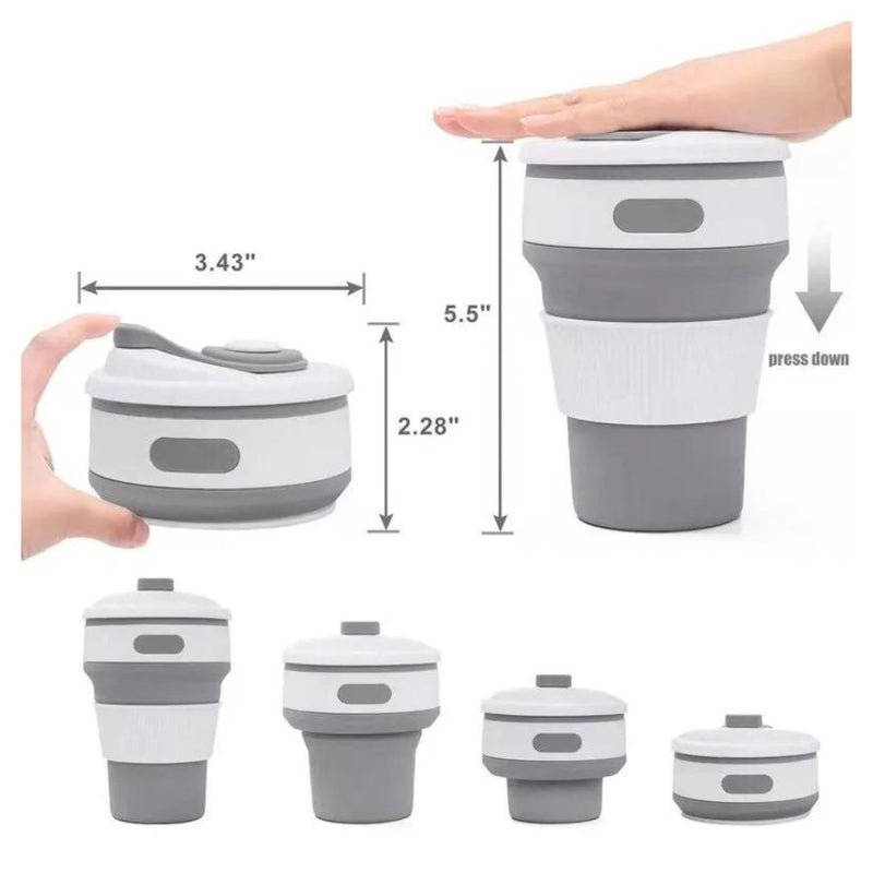 Foldable Travel Coffee Mugs Collapsible Silicone Cup - 500 ML - Cupindy