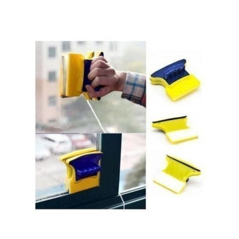 Glass Window Cleaner, Square Window Cleaning Brush Double Sided Plastic Household Magnetic for Window - Cupindy