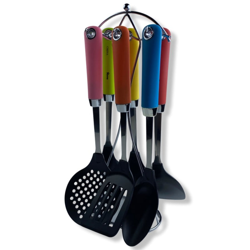 Home Set of 6 Pieces Kitchen Cooking Utensils Set with Holder - M218 - Cupindy