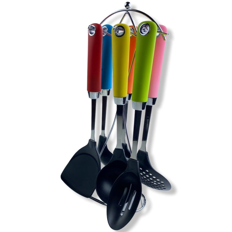 Home Set of 6 Pieces Kitchen Cooking Utensils Set with Holder - M218 - Cupindy