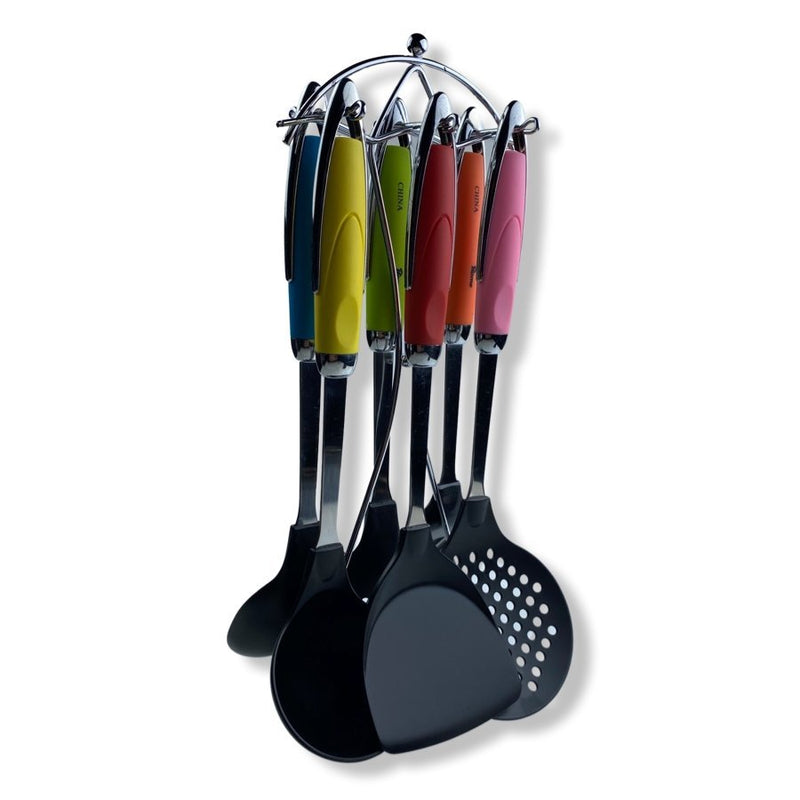 Home Set of 6 Pieces Kitchen Cooking Utensils Set with Holder - M566 - Cupindy